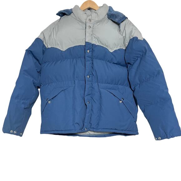 Polar Gear Other - Vintage Polar Gear Coat Men Large Blue Gray Goose Down Parka Two Tone Talon 1970